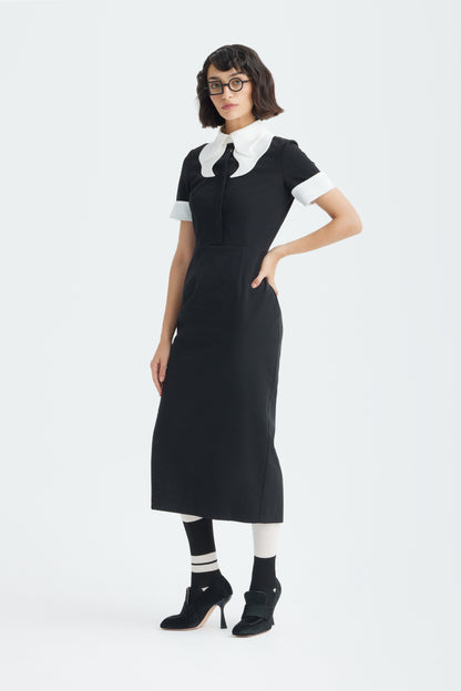 JULIA ALLERT Polished Midi Dress - Black