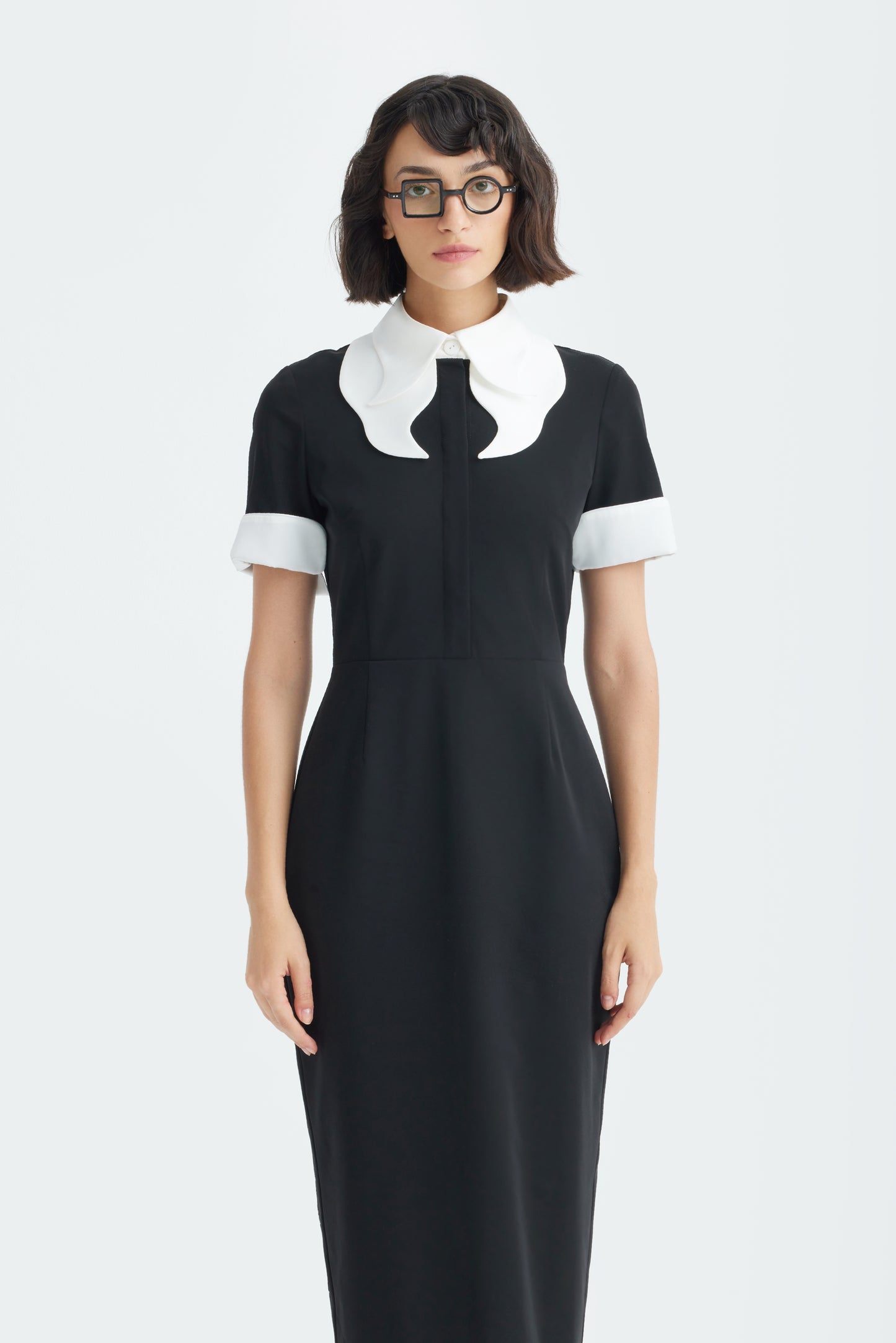 JULIA ALLERT Polished Midi Dress - Black