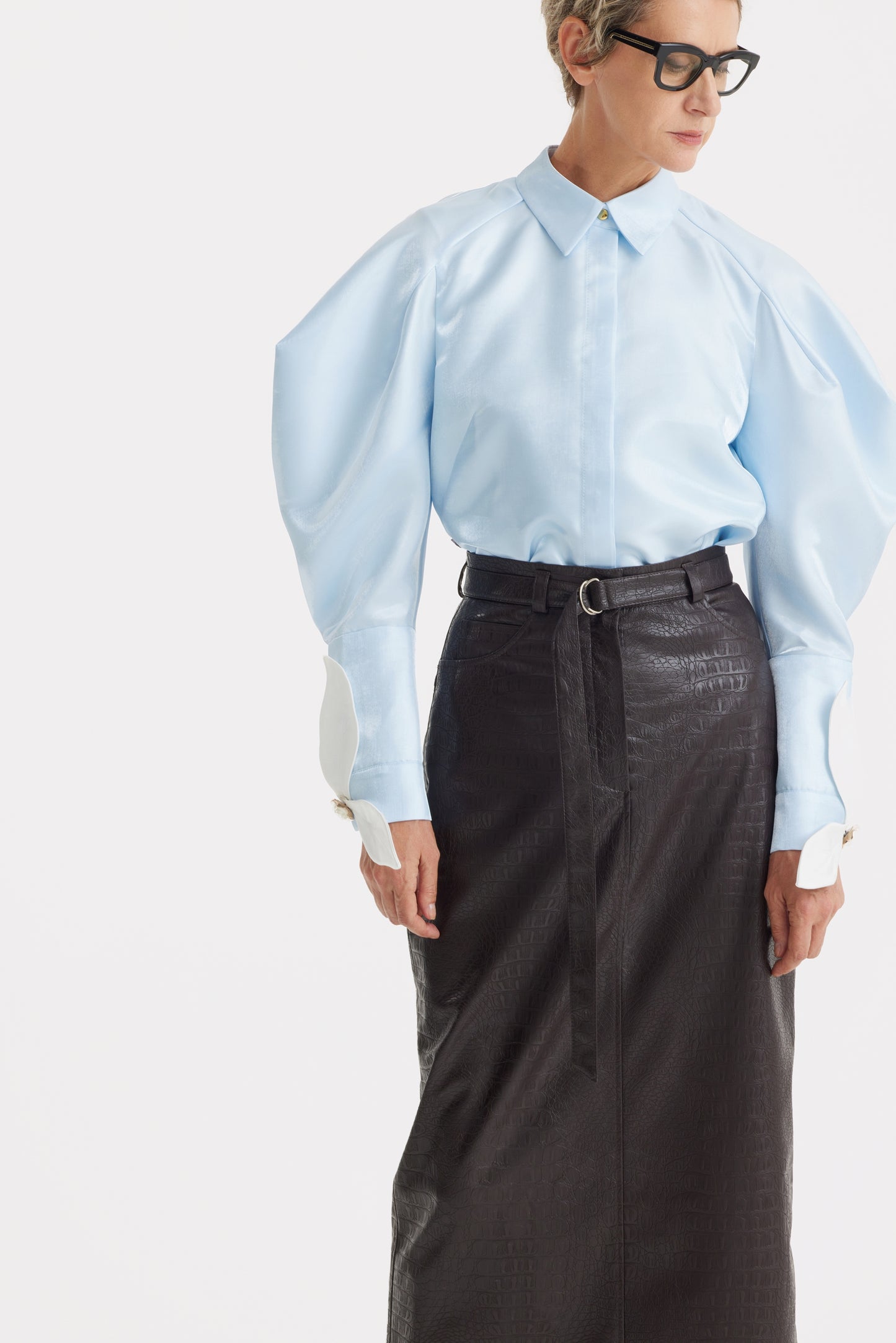 JULIA ALLERT Romantic Blouse With Balloon Sleeves - Light Blue