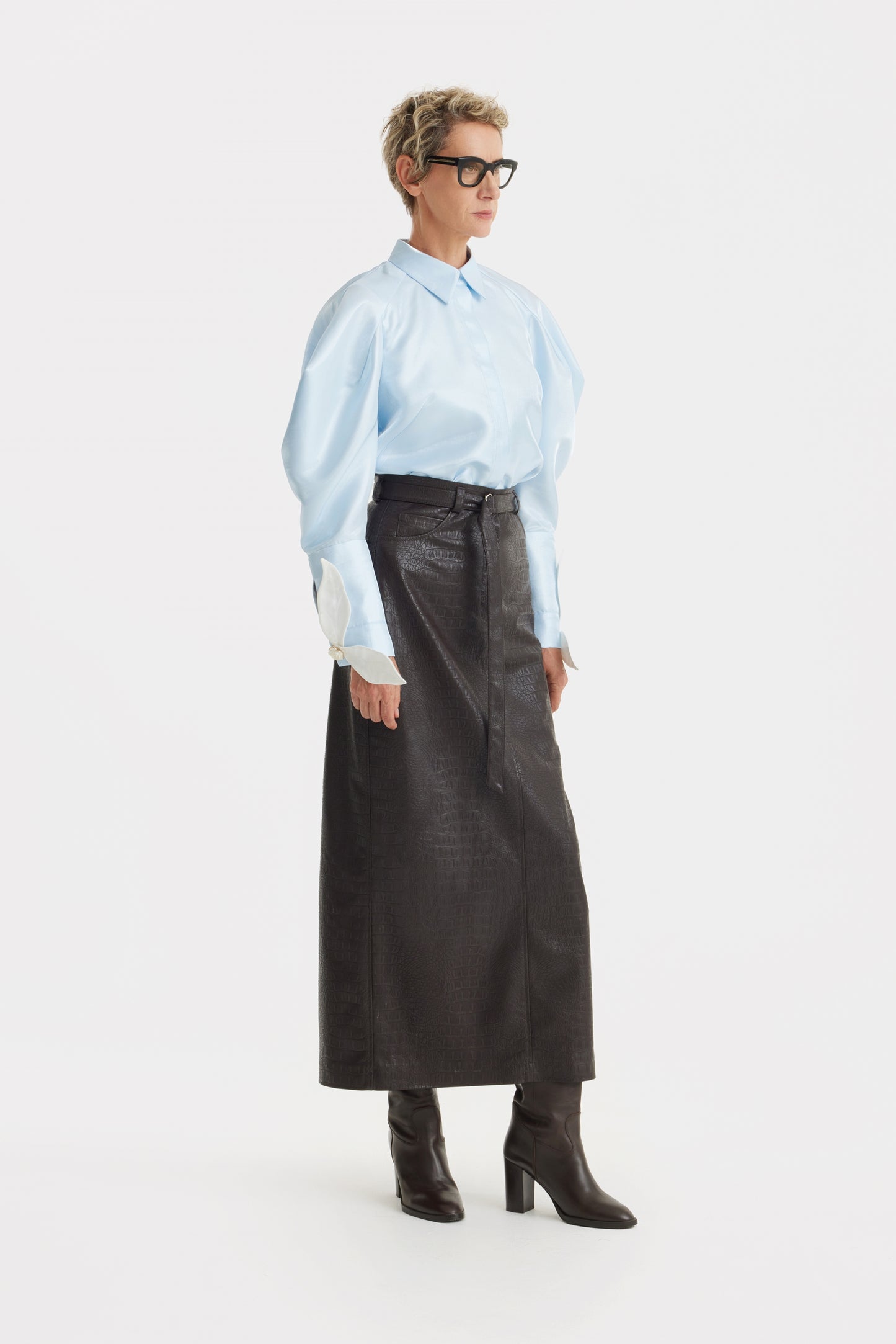 JULIA ALLERT Romantic Blouse With Balloon Sleeves - Light Blue