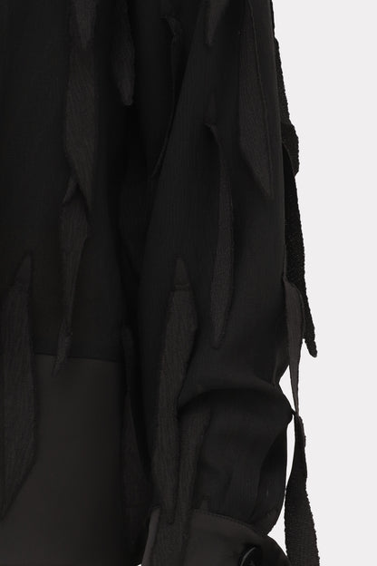 JULIA ALLERT Semi-Sheer Evening Blouse - Black