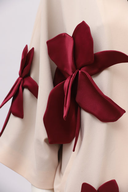 JULIA ALLERT Wrap Jacket with Flowers - Peach