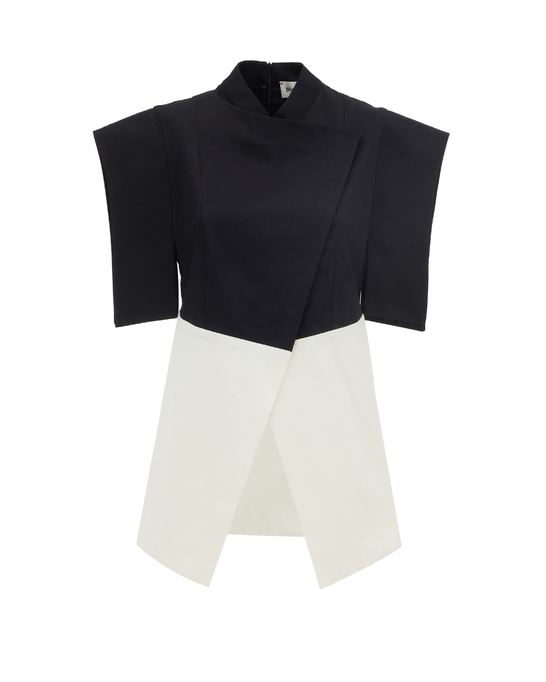 Asymmetric Black and White Color Block women's Top | Julia Allert