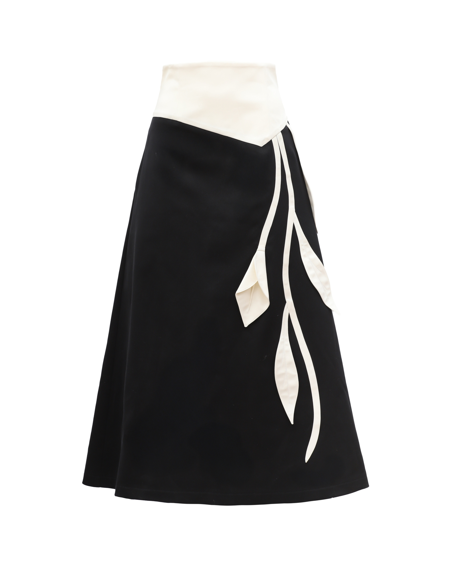 JULIA ALLERT Casual Skirt with Floral Detail - Black/White