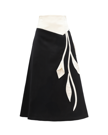 JULIA ALLERT Casual Skirt with Floral Detail - Black/White