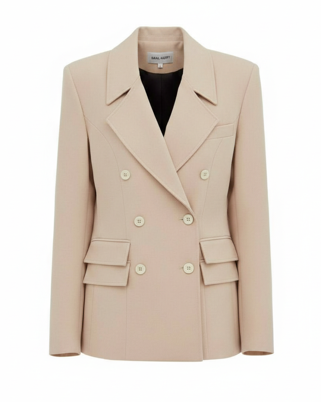Classic Tailored Beige Women's Double-Breasted Blazer | Julia Allert