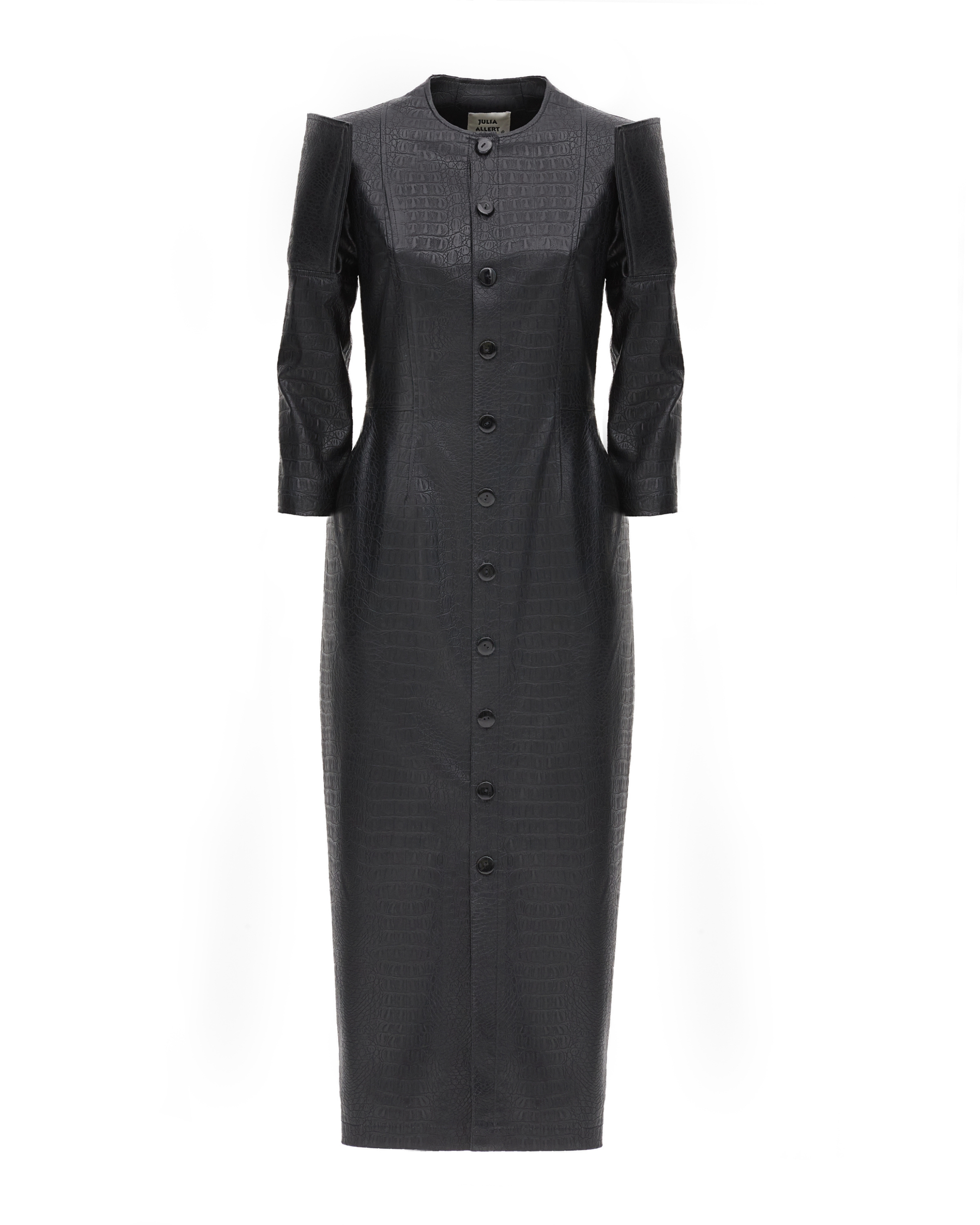 JULIA ALLERT Croc-Effect Vegan Leather Dress - Black BONVION JULIA ALLERT Croc-Effect Vegan Leather Dress - Black BONVION