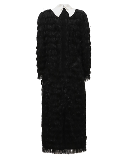 JULIA ALLERT Evening Fringe Midi Dress - Black