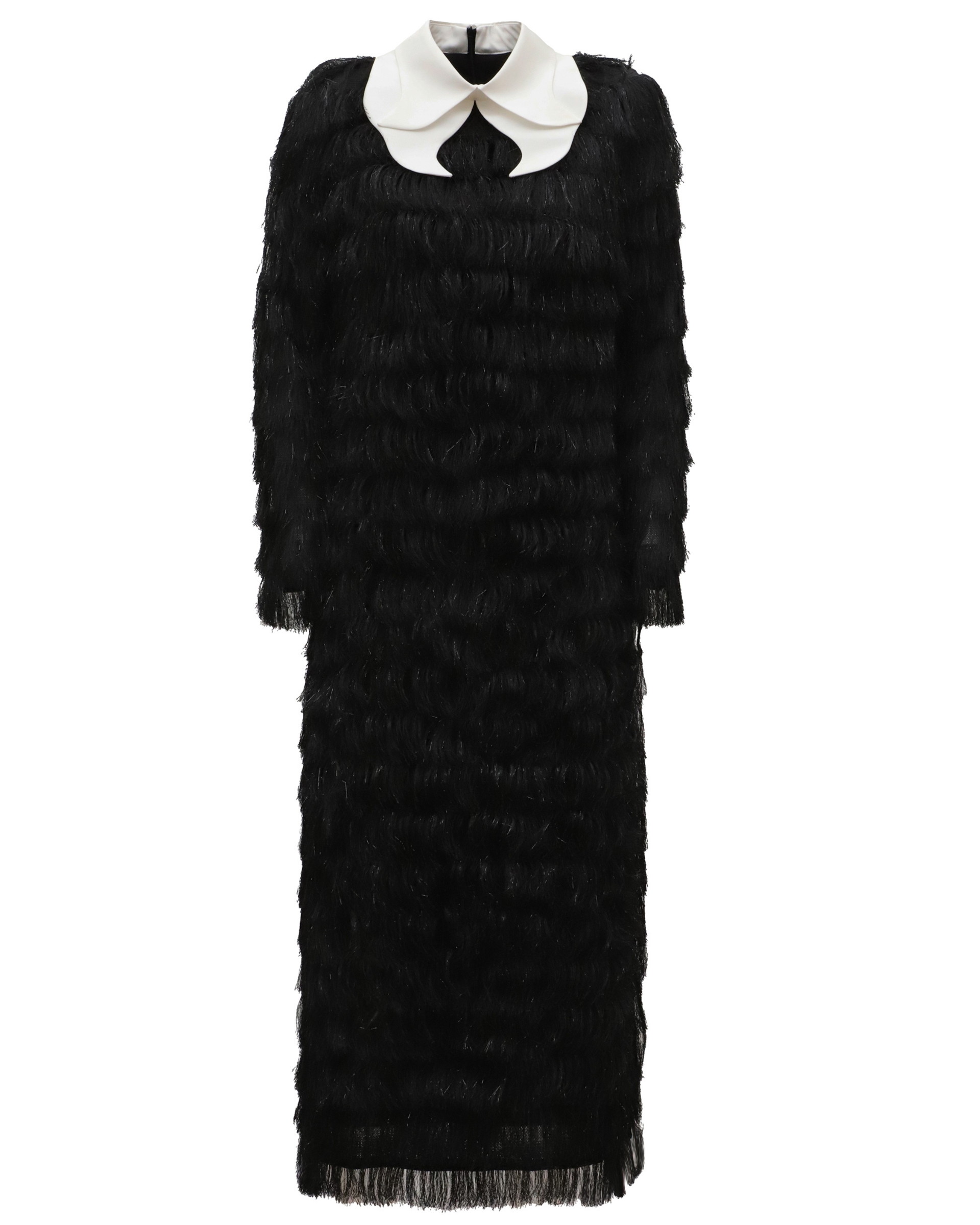 JULIA ALLERT Evening Fringe Midi Dress - Black  BONVION