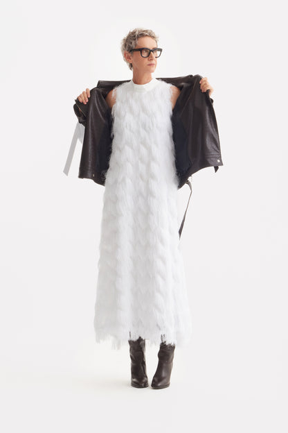 JULIA ALLERT Fringe A-Line Evening Gown - White