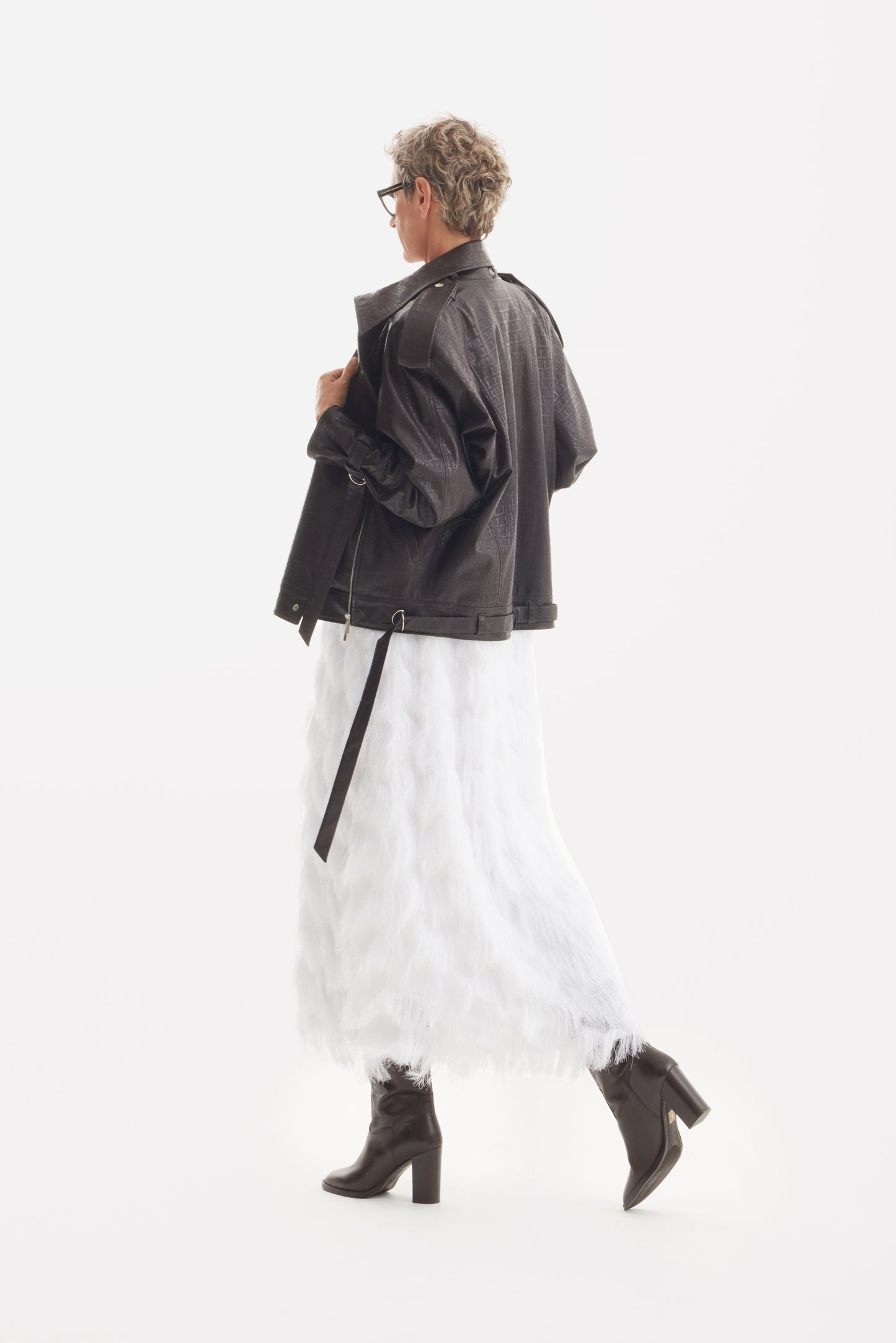 JULIA ALLERT Fringe A-Line Evening Gown - White