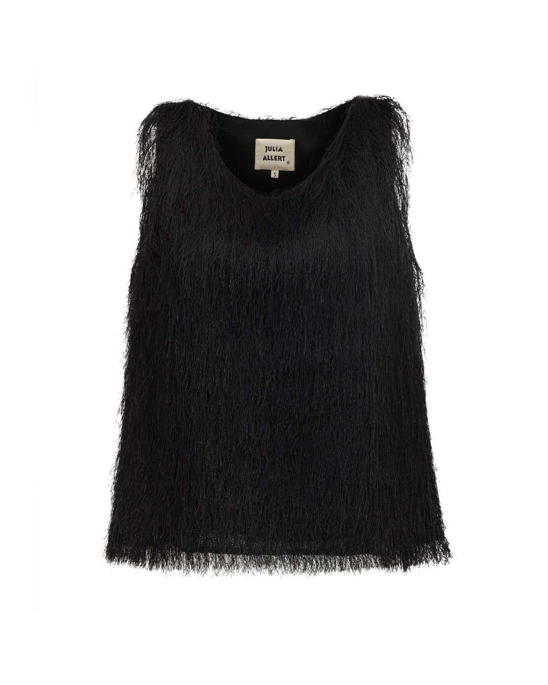 Black Fringe Sleeveless Women's Summer Top | Julia Allert