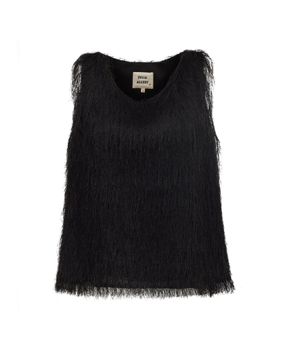 Black Fringe Sleeveless Women's Summer Top | Julia Allert