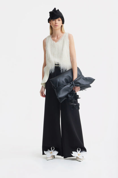 Ivory Fringe Sleeveless Women's Summer Top | Julia Allert