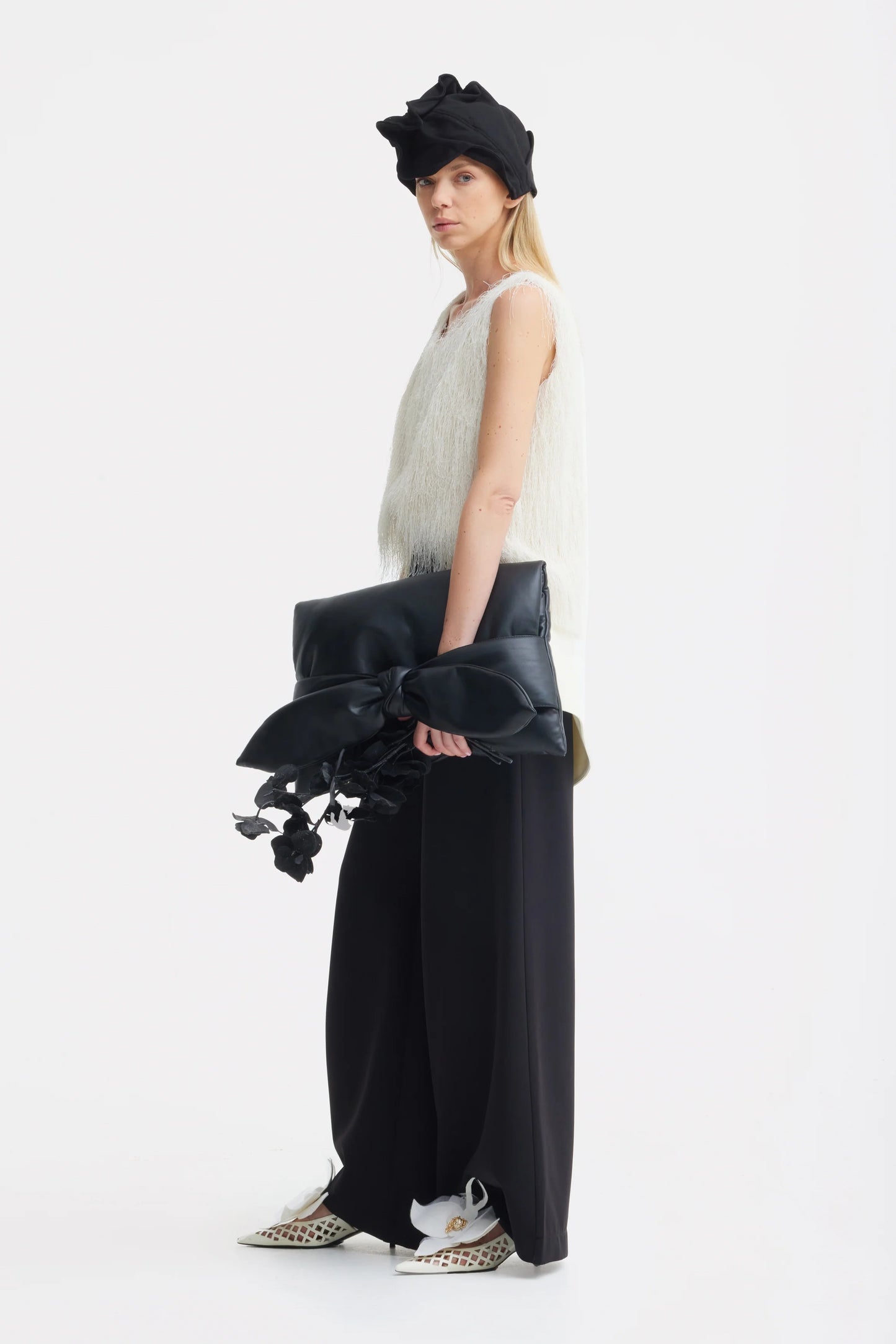 Ivory Fringe Sleeveless Women's Summer Top | Julia Allert