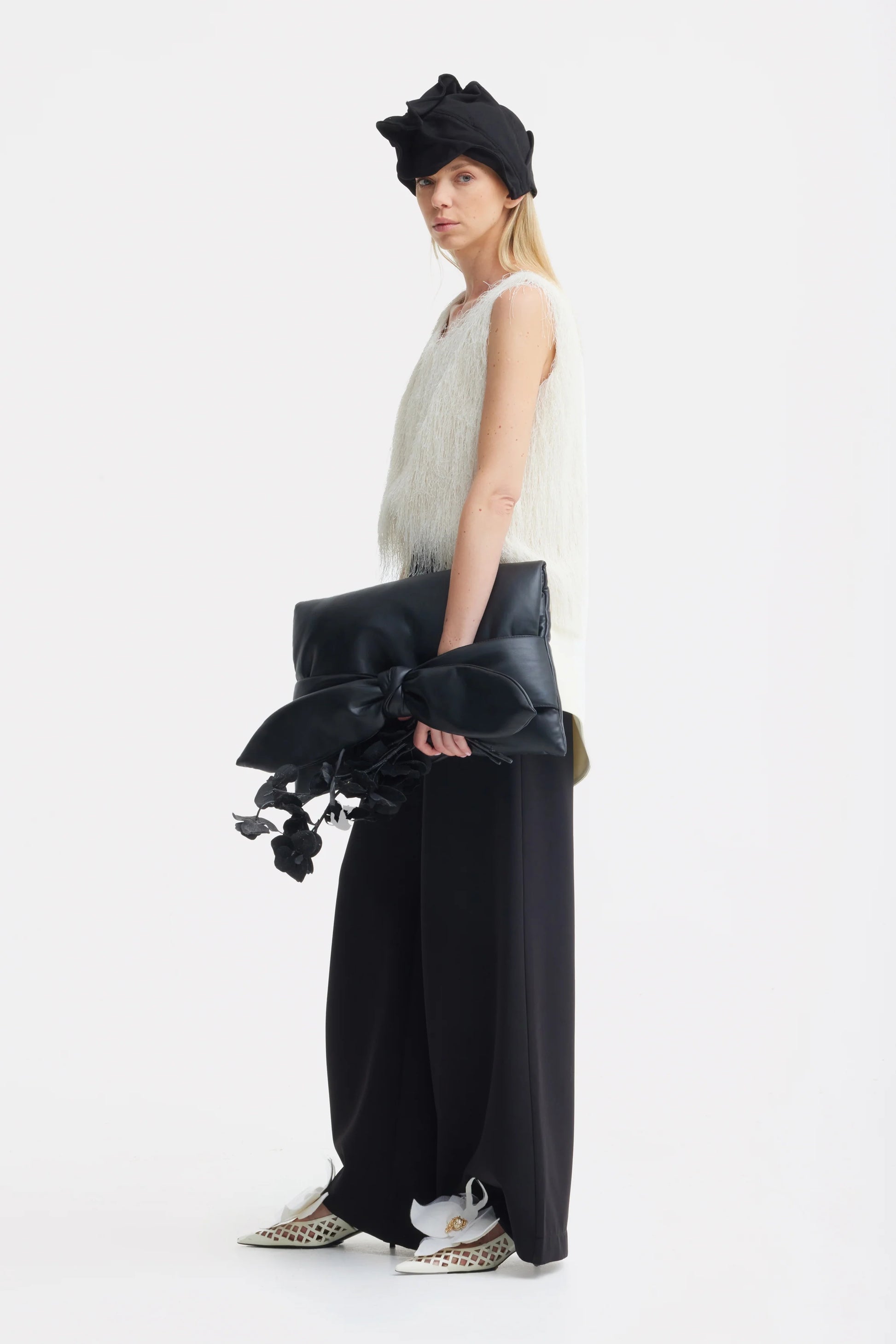 Ivory Fringe Sleeveless Women's Summer Top | Julia Allert