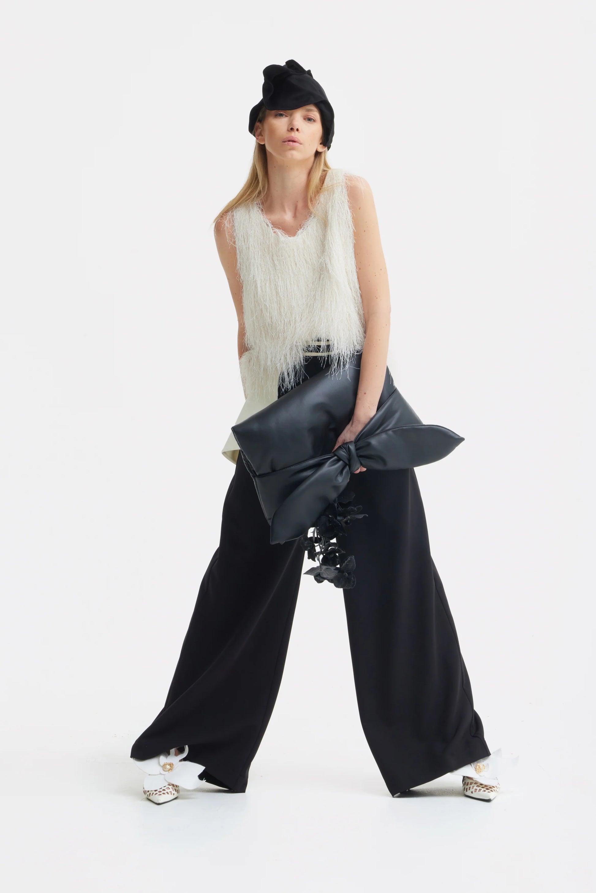 Ivory Fringe Sleeveless Women's Summer Top | Julia Allert