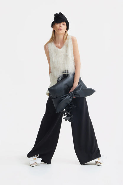 Ivory Fringe Sleeveless Women's Summer Top | Julia Allert