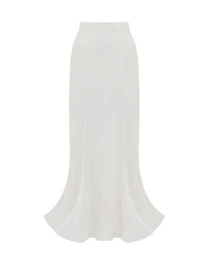 White high waist maxi skirt in ivory color | Julia Allert