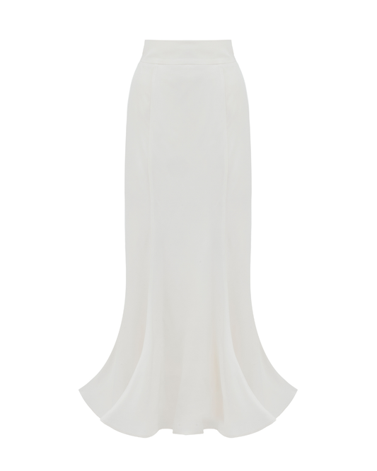 White high waist maxi skirt in ivory color | Julia Allert