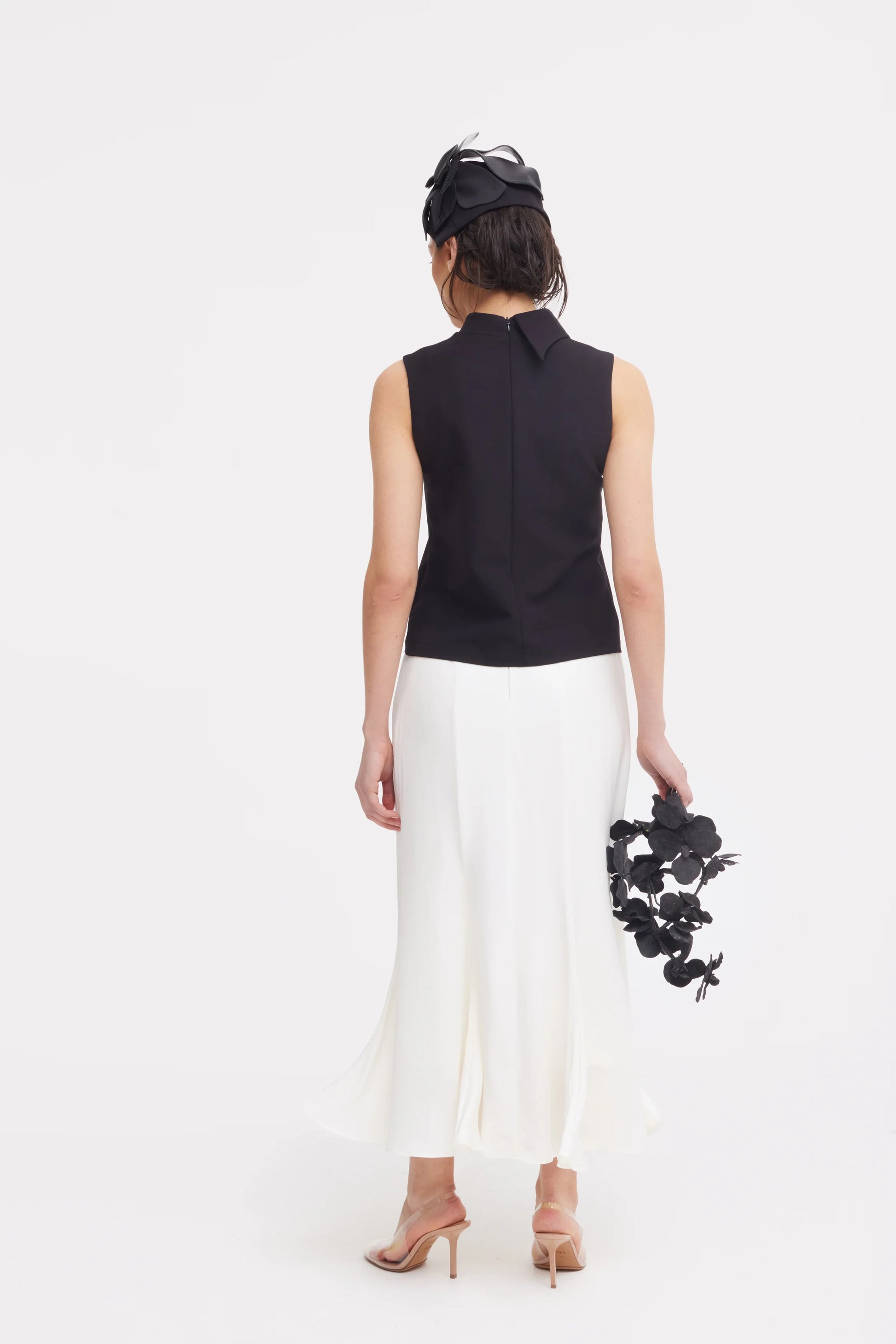 White high waist maxi skirt in ivory color | Julia Allert