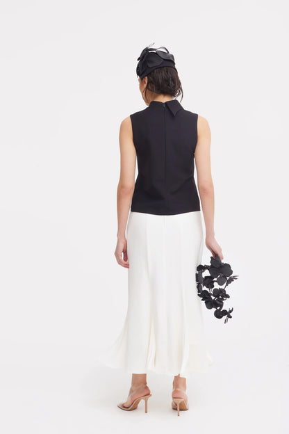 White high waist maxi skirt in ivory color | Julia Allert