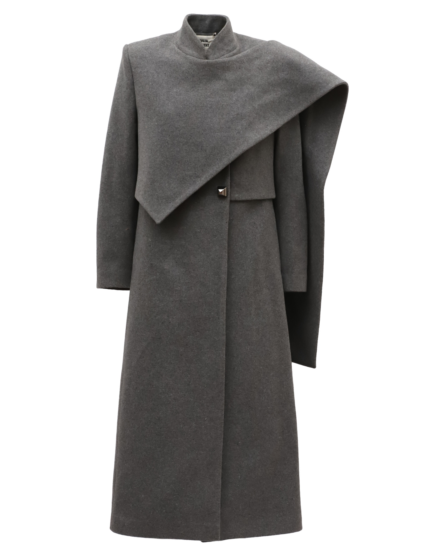 JULIA ALLERT Long Draped Transformer Coat – Grey