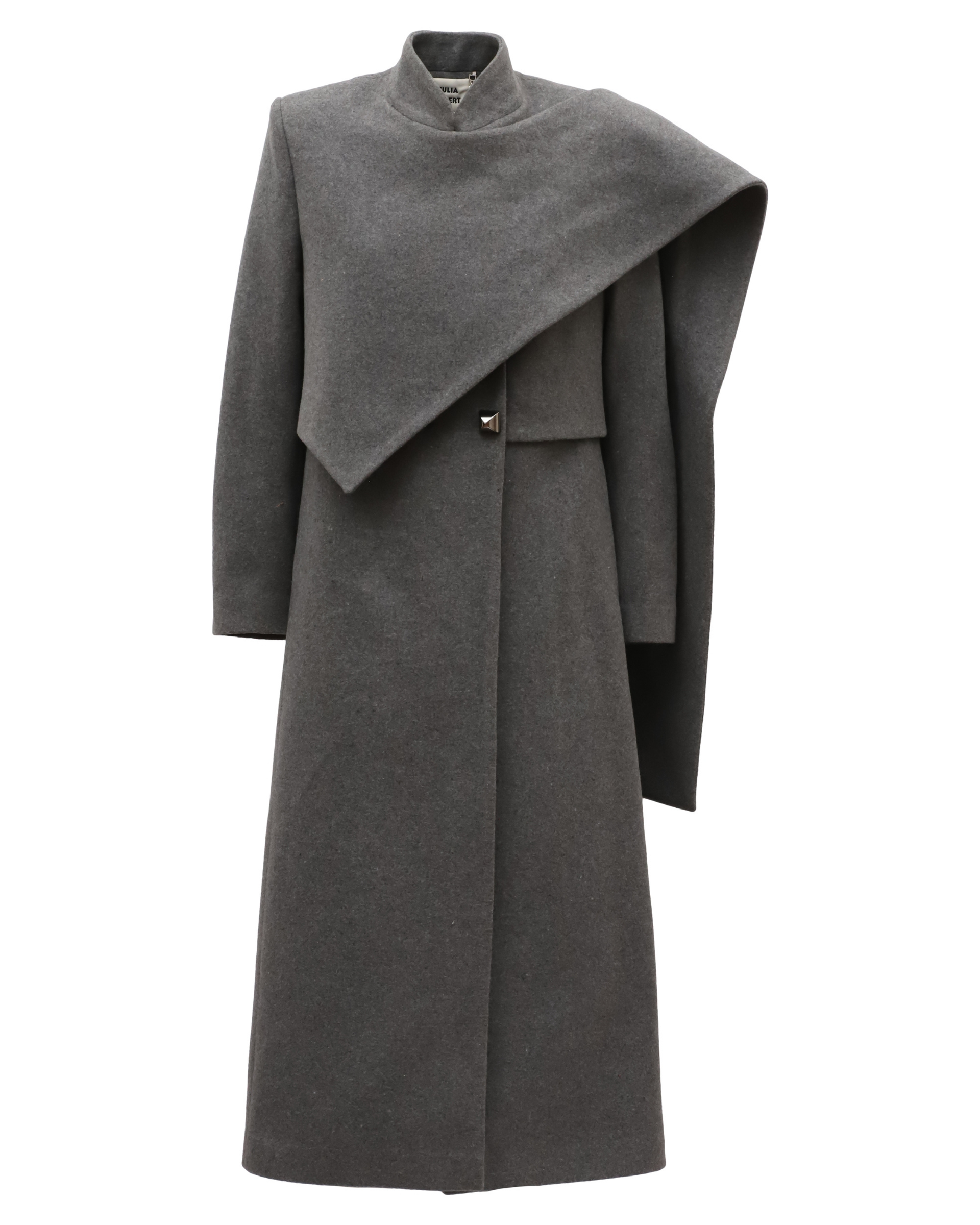 JULIA ALLERT Long Draped Transformer Coat – Grey – BONVION