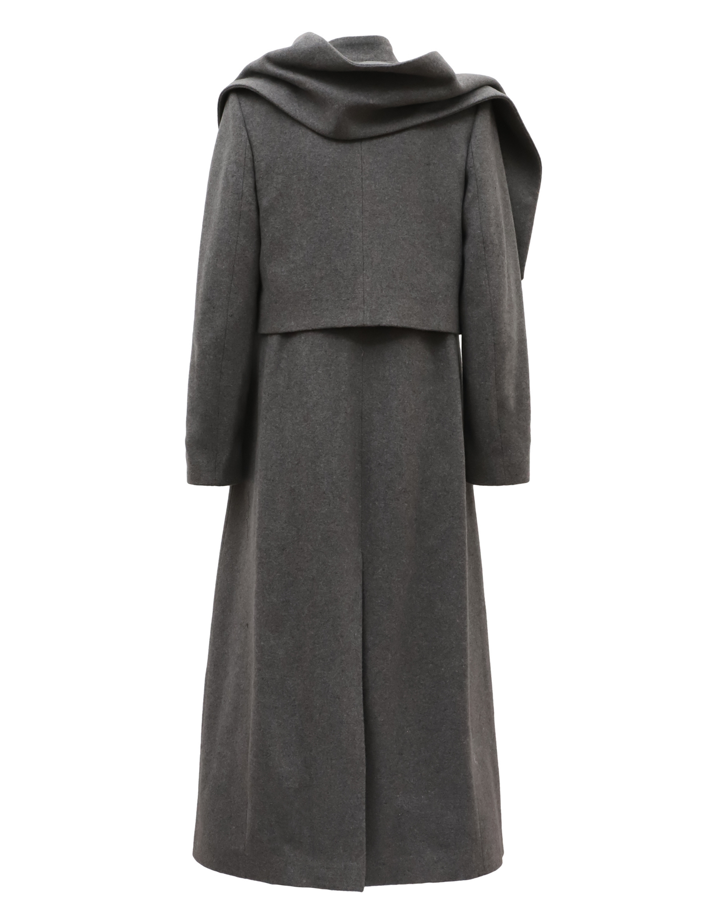 JULIA ALLERT Long Draped Transformer Coat – Grey
