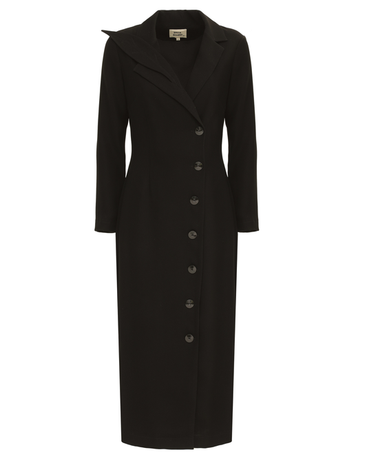 JULIA ALLERT Modern Tailored Maxi Blazer Dress - Black