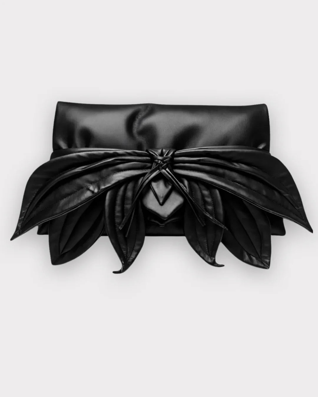 Black Vegan Leather Petal Clutch Bag | Julia Allert