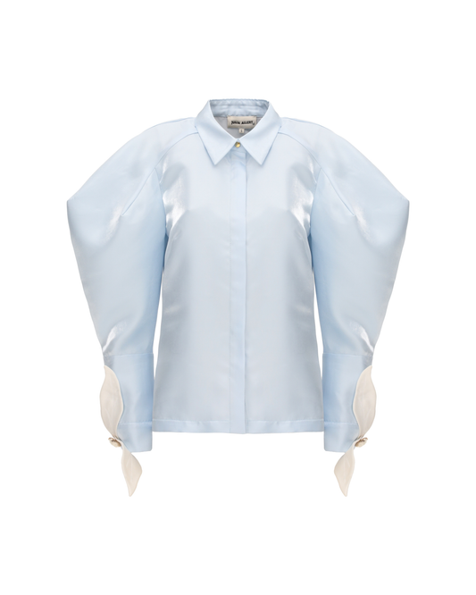 JULIA ALLERT Romantic Blouse With Balloon Sleeves - Light Blue