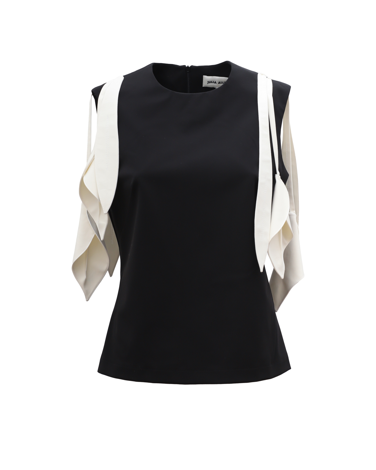 JULIA ALLERT Sleeveless Top with Floral Accent - Black