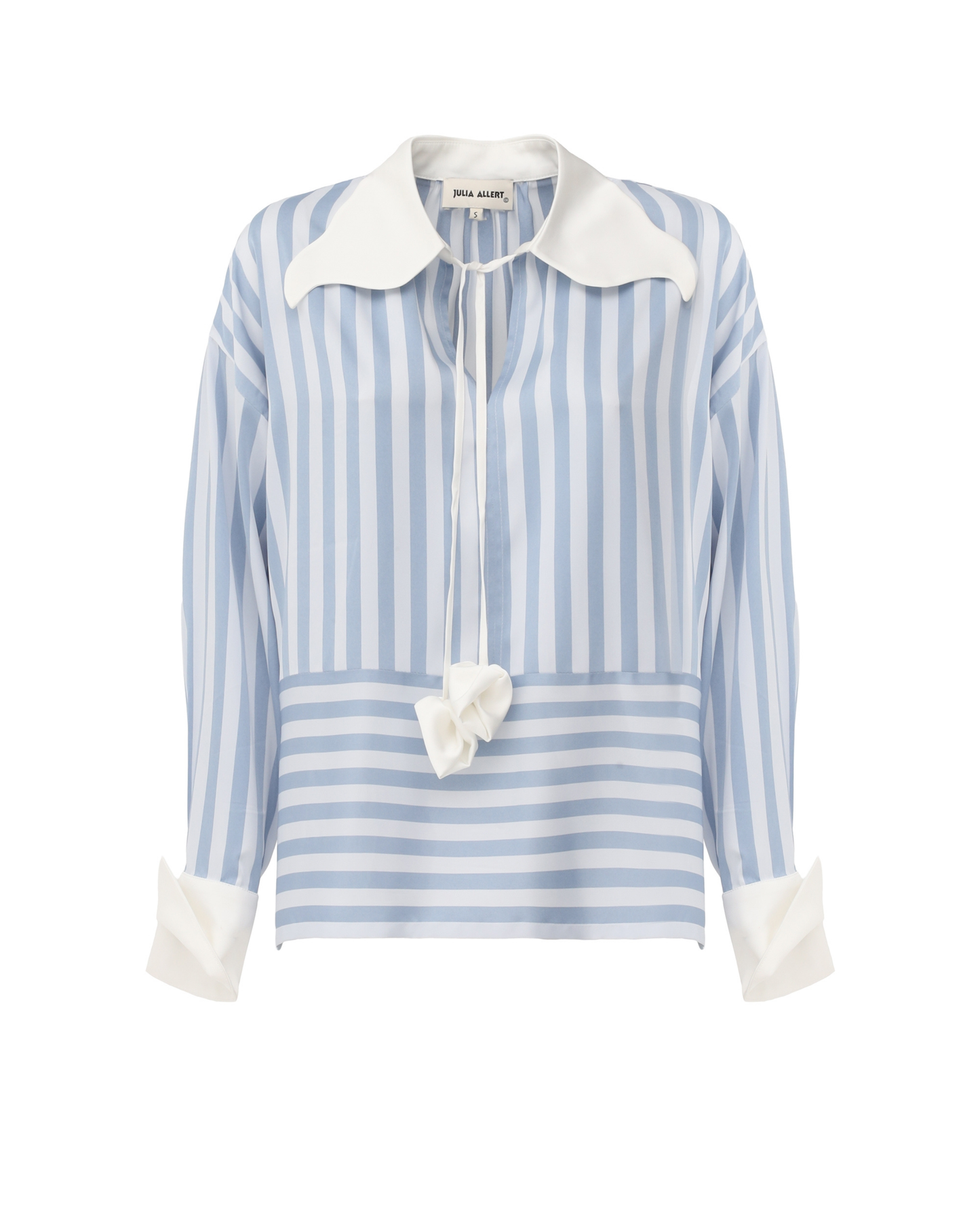 JULIA ALLERT Striped Long-Sleeve Blouse - Light Blue