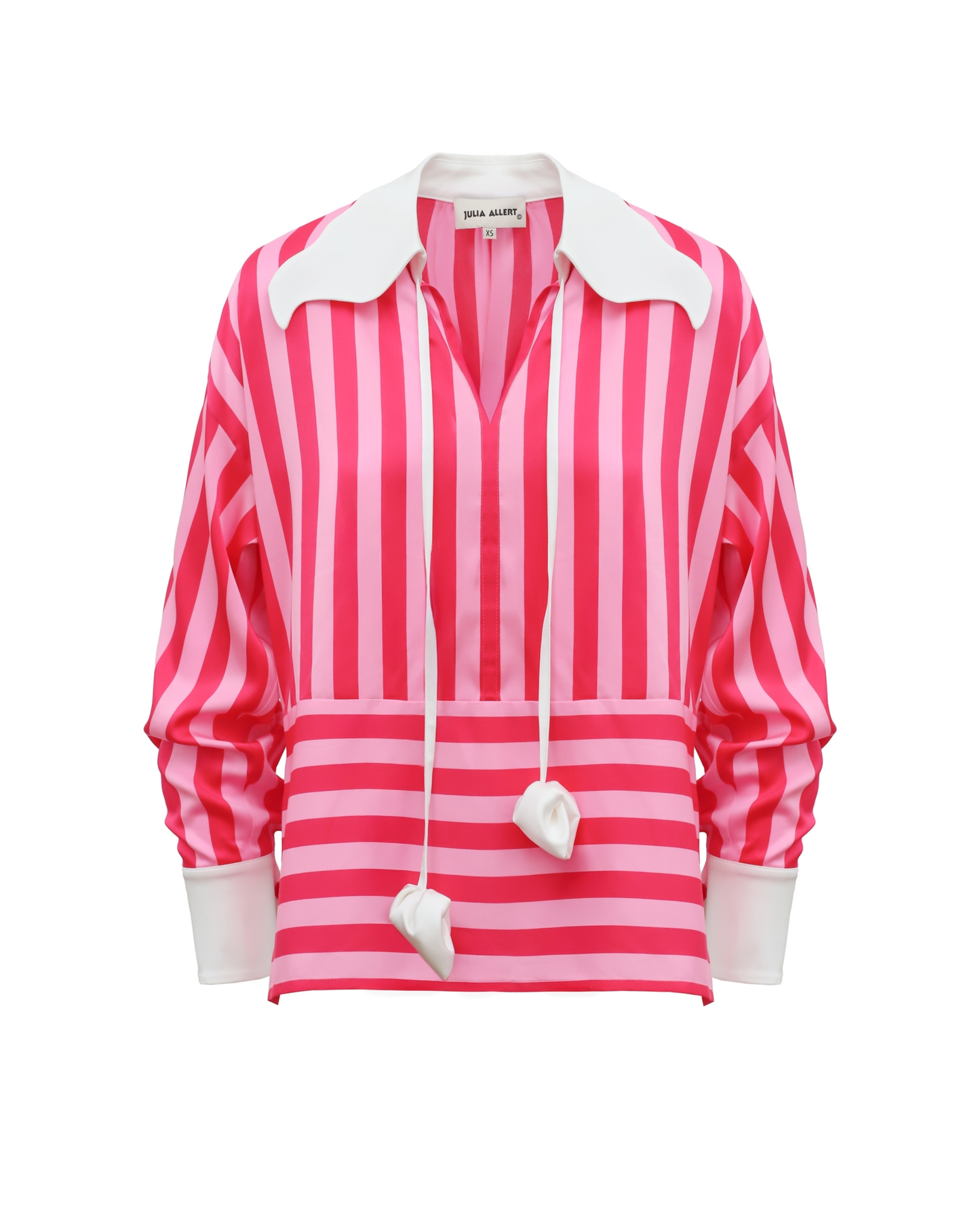 JULIA ALLERT Striped Long-Sleeve Blouse - Pink