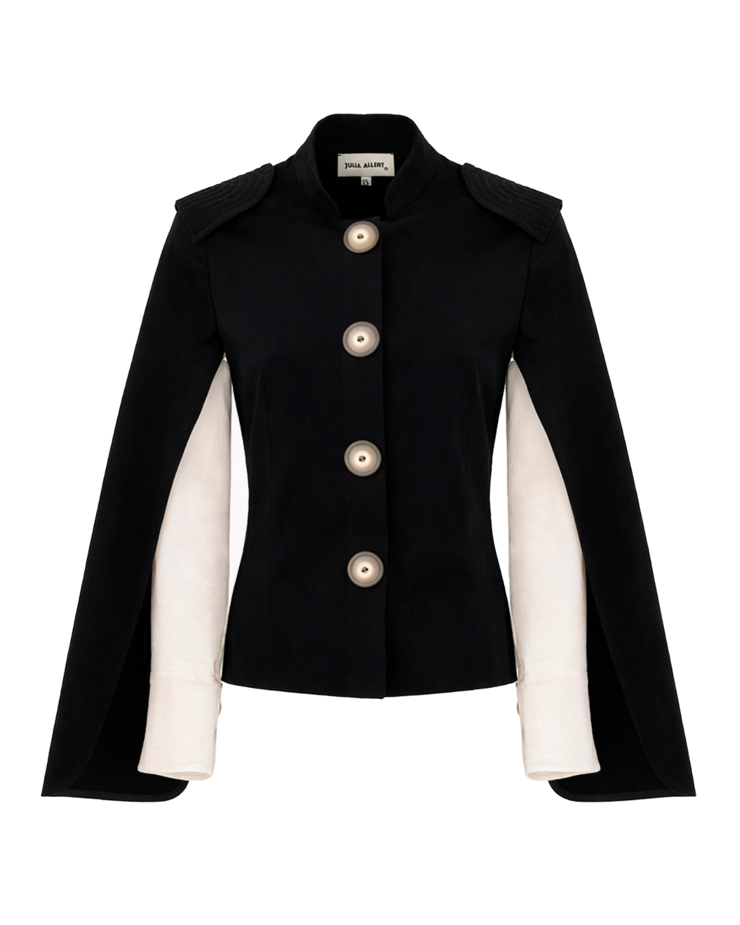 Black and white 4 button women's cape blazer | Julia Allert