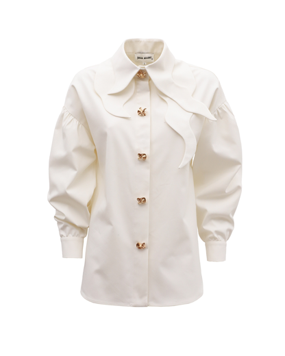 JULIA ALLERT Vintage-Inspired Blouse And Vest Set - Black/Ivory