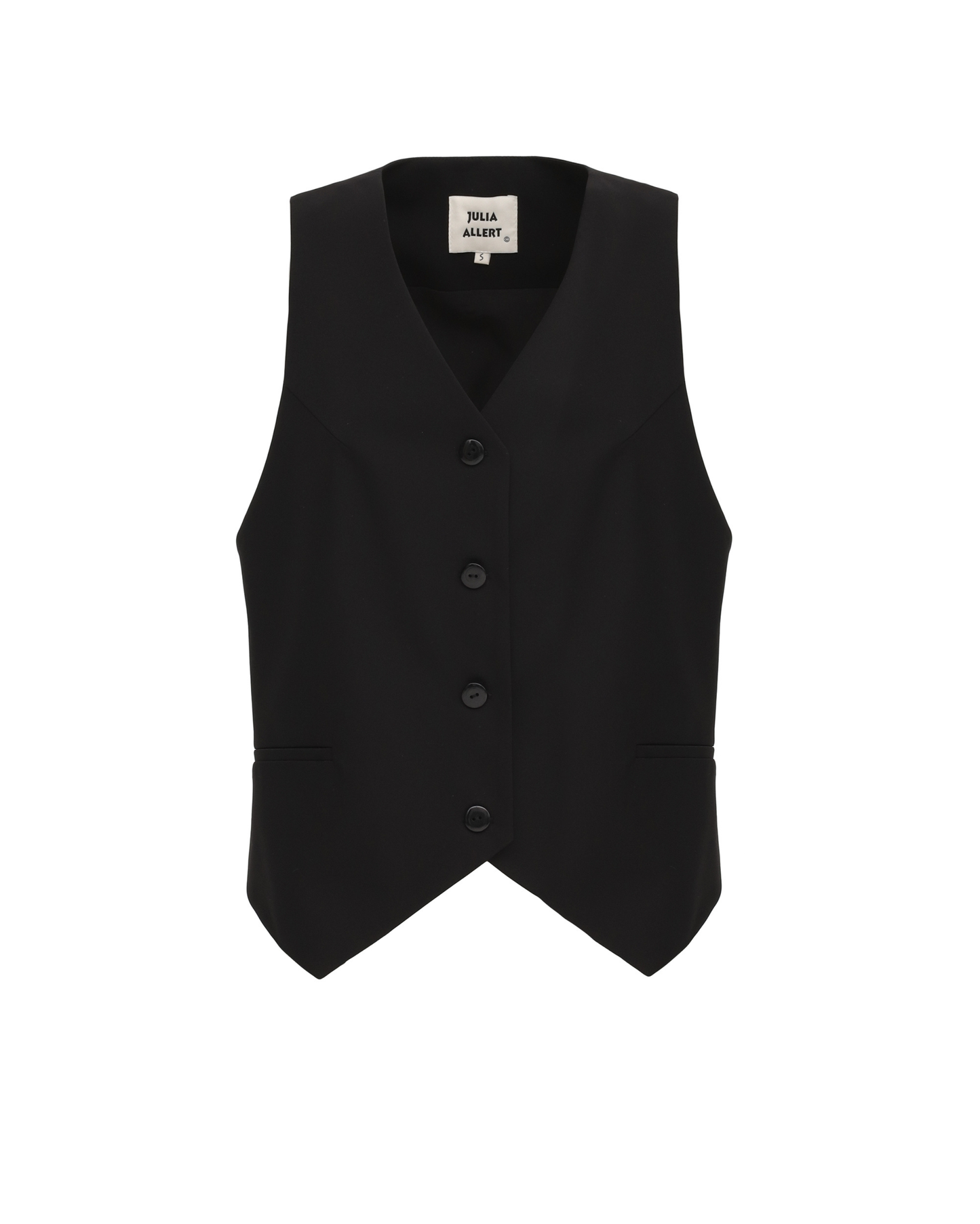 JULIA ALLERT Vintage-Inspired Blouse And Vest Set - Black/Ivory