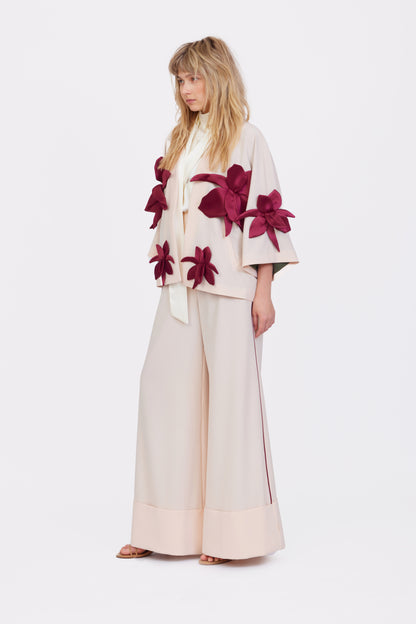 JULIA ALLERT Wrap Jacket with Flowers - Peach