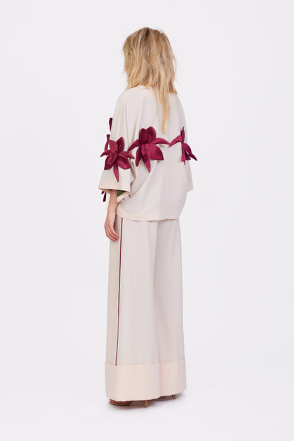 JULIA ALLERT Wrap Jacket with Flowers - Peach