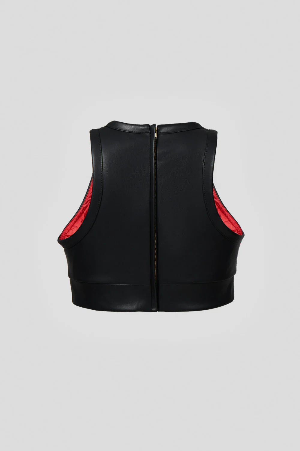Black vegan leather women's designer crop top | LIKA luxury brand