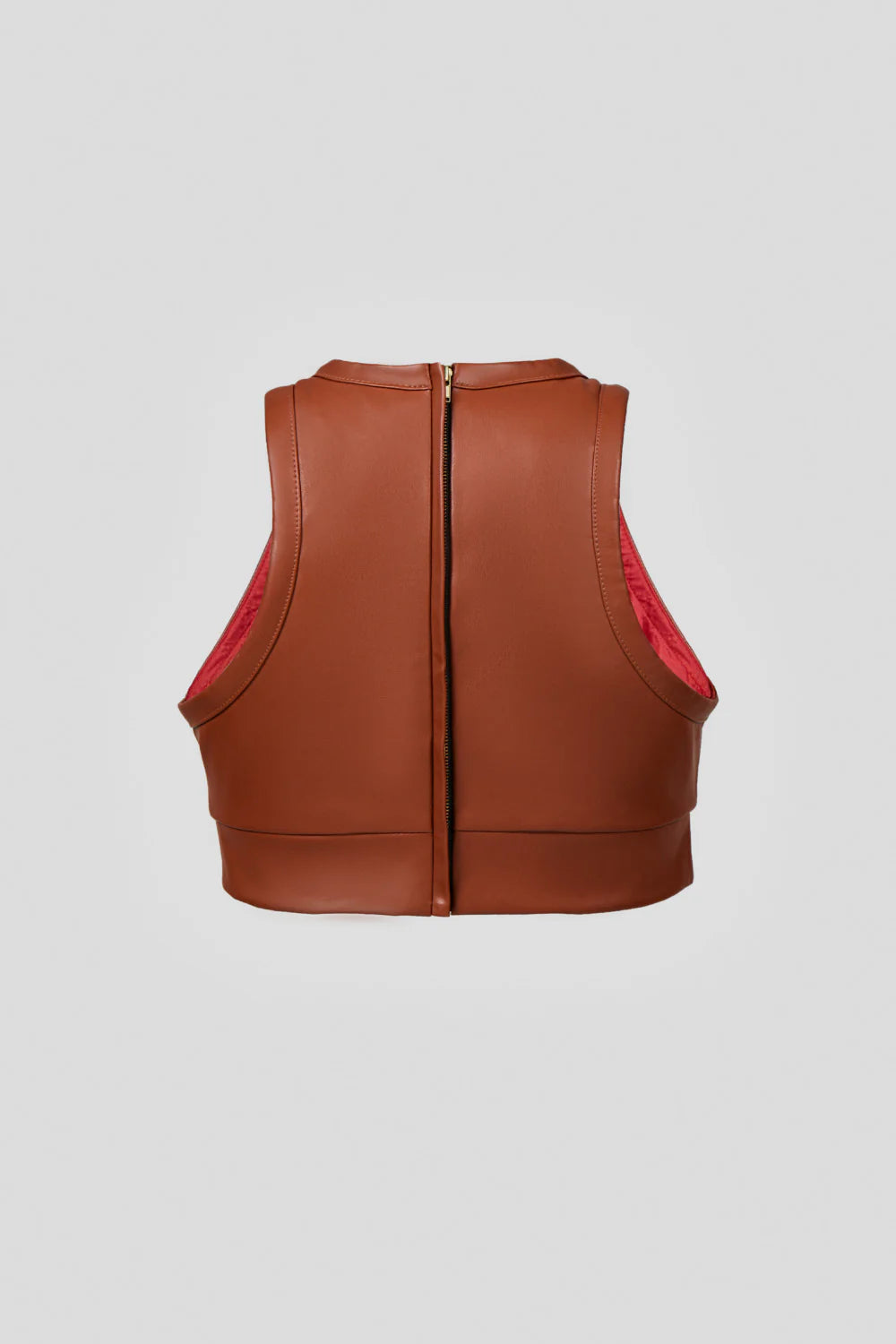 Gold vegan leather women's designer crop top | LIKA luxury brand