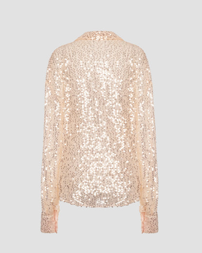 Designer rose gold sequin blouse | LIKA luxury brand