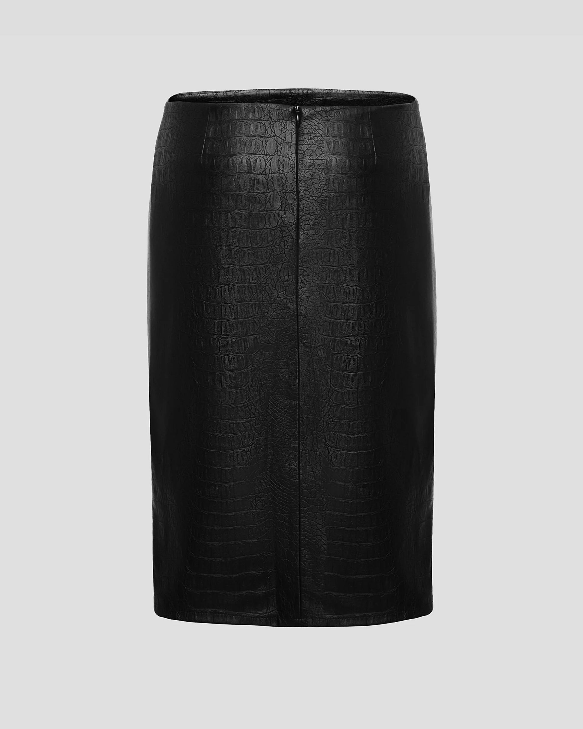 Black front slits designer midi skirt | LIKA luxury brand