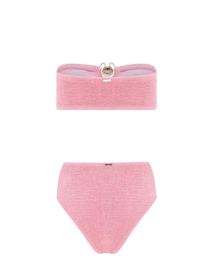 L'AQUA Amy High Waist Bikini - Baby Pink