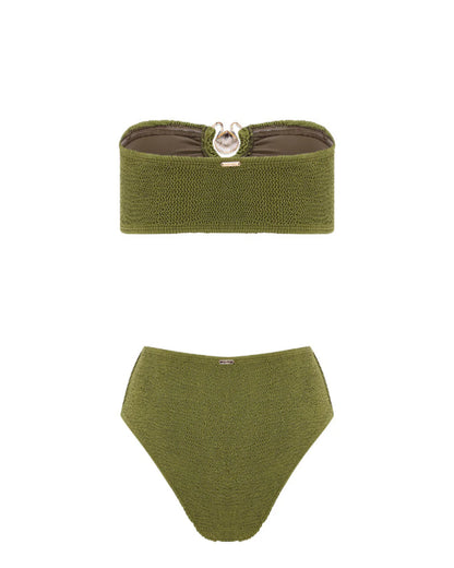 L'AQUA Amy High Waist Bikini - Green