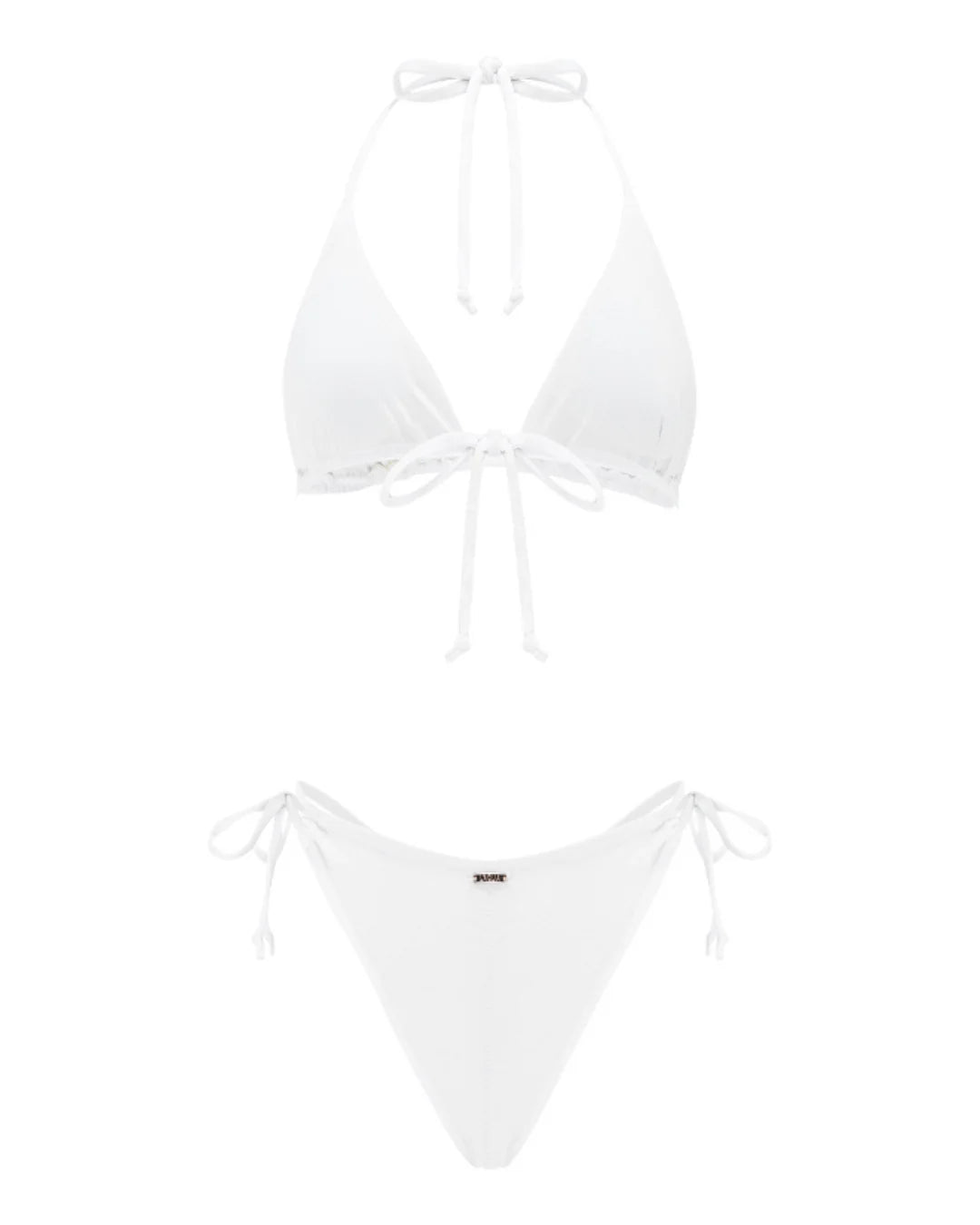 White bikini set on a white background