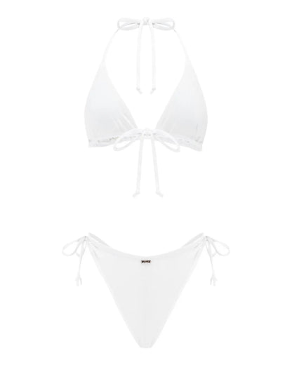 White bikini set on a white background