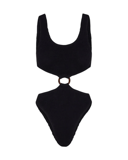 L'AQUA Crinkle Swimsuit - Black