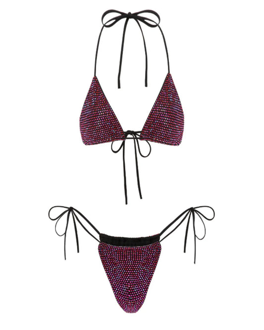 L'AQUA Crystal Bikini - Black/Red
